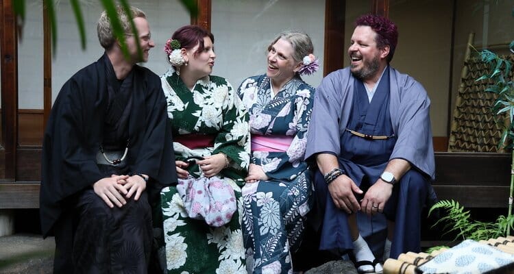 donning a kimono