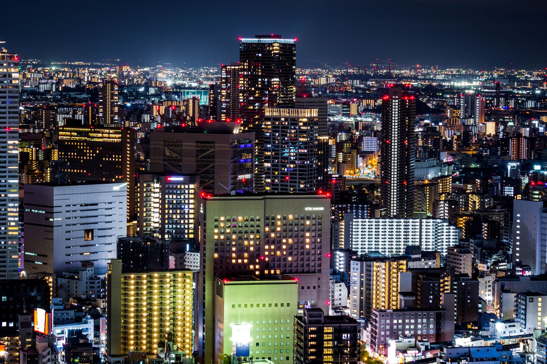 Downtown Osaka after dark · 10 minutes