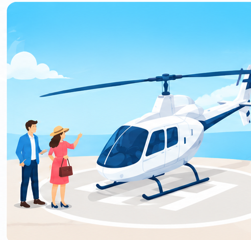 Pünktlich am Heliport sein