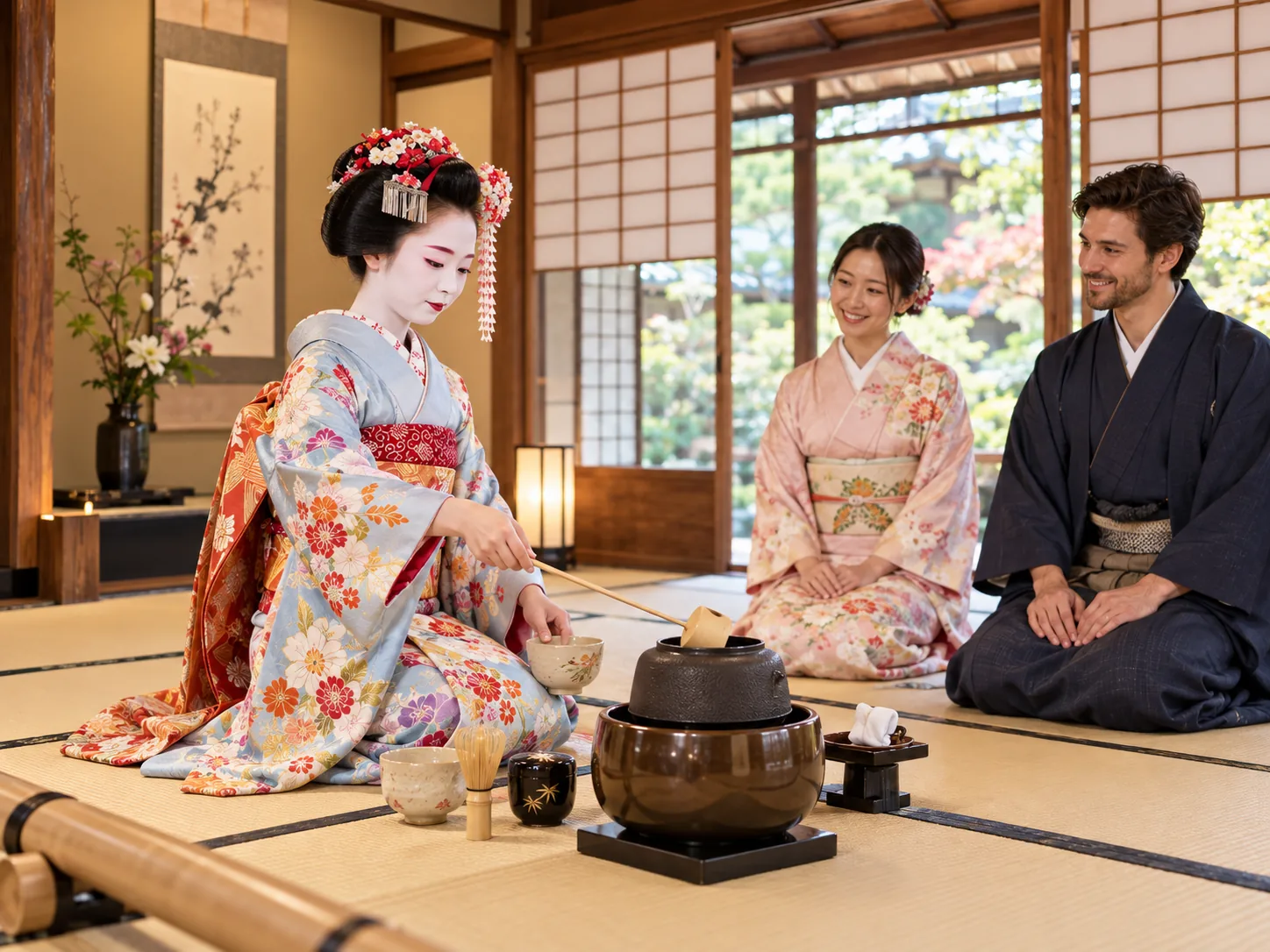 Tea ceremony with a maiko & performance