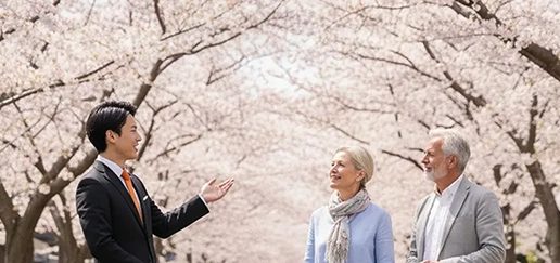 Tokyo cherry-blossom tour by private car