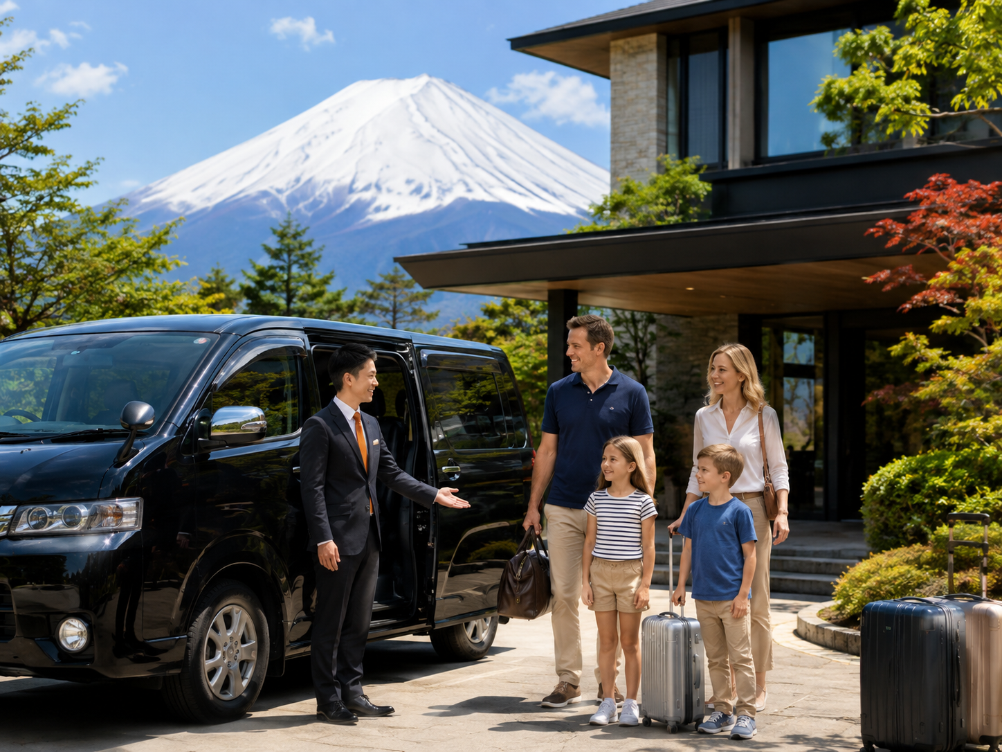 Private transfer by private car between Tokyo and Mt. Fuji