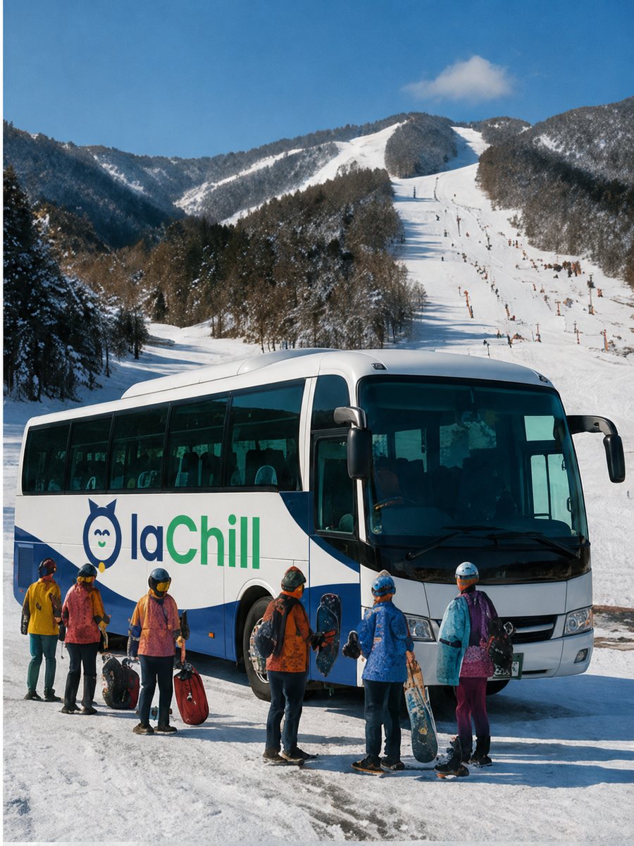 Charter bus to the ski resorts — Hakuba, Nozawa, Zao, Niseko