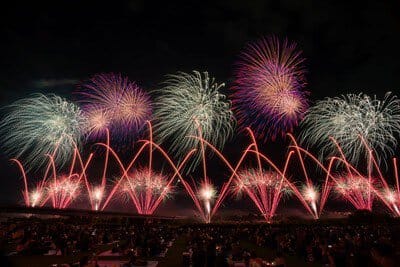 Yamaguchi – Feuerwerk beim Fushino Summer Festival am 25. Juli