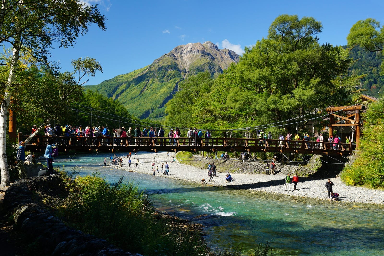 Kappa-bashi Bridge in Kamikochi — an example of one main attraction for the day