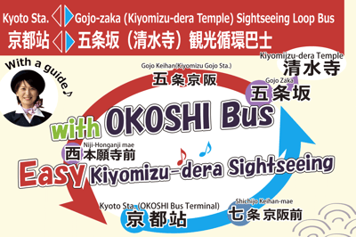 Kyoto sightseeing “OKOSHI” Bus (Kiyomizu-dera Route) One-time Bus Ticket with Sightseeing Guide