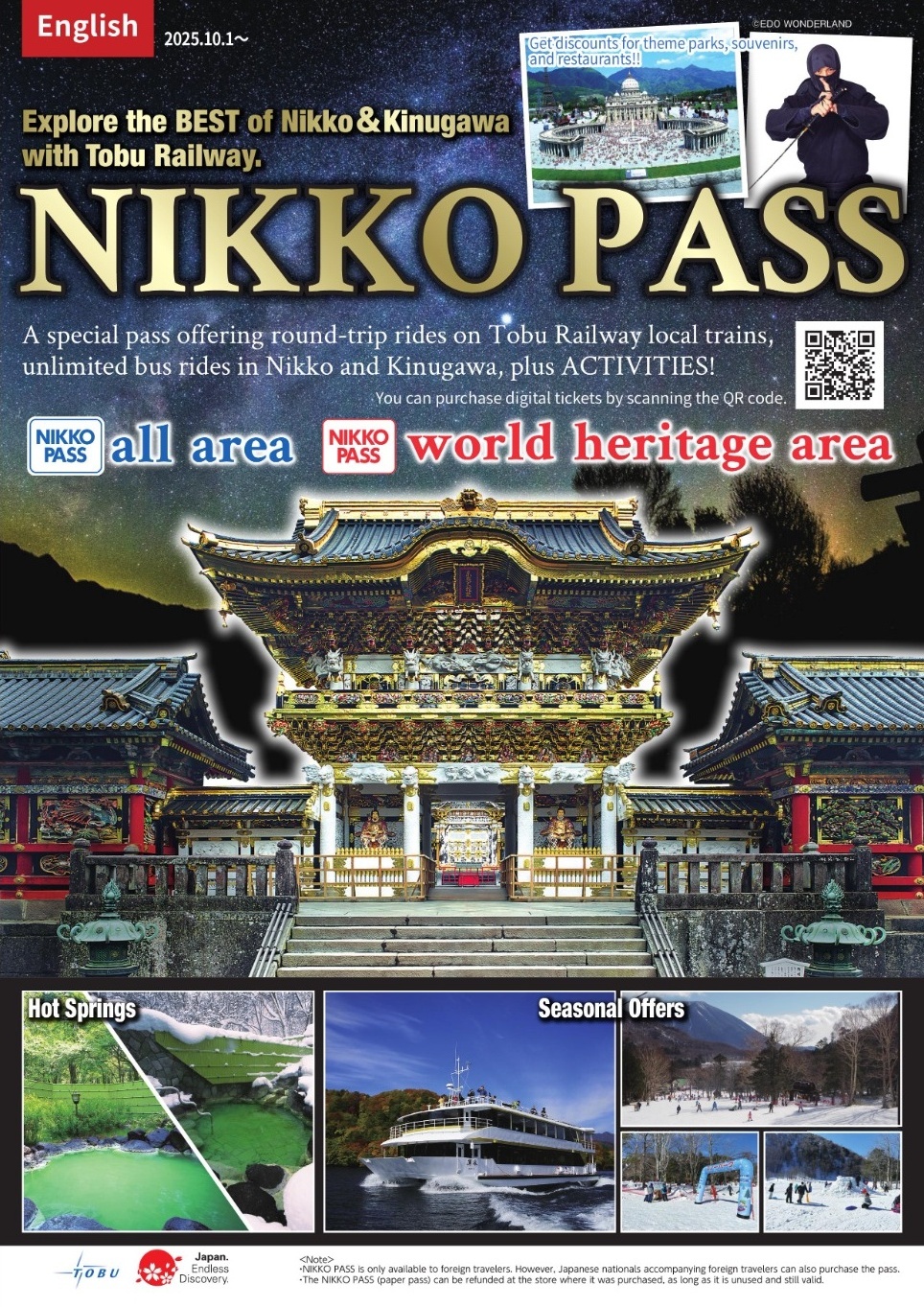 ★Exchange is required at TOBU Tourist Information Center Asakusa★ NIKKO PASS